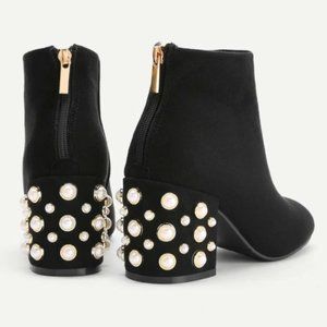 PEARL HEEL BOOTIES